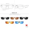 BARCUR Semi Rimless Polarizzati Alluminio Magnesio Occhiali da sole Sport Occhiali da sole Uomo Donna Gafas DS 220513