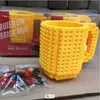 12oz nontoxic abs plastic diy assembly bouwstenen speelgoed baksteen mok kantoor geschenk koffiemok inventaris groothandel