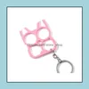 Keychains Fashion Accessoires 10 couleurs MTIFUNCTIONAL DEFENSE CAT CAT CHEARTOON CATS CATS TIGER Tiger Set Two Buckle Auto-Defense Broken Wind
