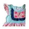 Magliette bouqiute per bambini set di vestiti set da ragazza a maniche corte blu cortometraggi casual abbigliamento per bambini shirt shirt