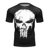 Camisetas masculinas compressão mma rashguard manter ajuste fitness mangas curtas camada base pele apertada levantamento de peso elástico masculino