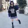 Deeptown Kawaii Hoodie Women Gamer Girl Anime Oversized Sweatshirt Black Harajuku Hoodies High Street Kpop Cute Pullovers E 220406