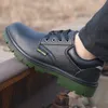 Homens anti-ácidos Trabalham sapatos de segurança de aço Toe Anti-esmagante desgaste telhado luz macia confortável indestrutível botas protetora sapatilha