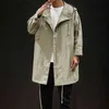 2019 outono novo casual casual masculino de moda moda de mangas compridas jaqueta de bolso sólido grooved masculino solto de vento solto l220725