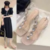 Nieuwe Vrouwen Sandalen PVC Jelly Kristal Hak Strass Vrouwen Sexy Clear Hoge Hakken Zomer Sandalen Pumps Schoenen Maat 34- 39 H220422