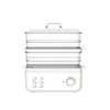 Cuiseur Vapeur Électrique 11L Boîtes Double Couche En Acier Inoxydable Multifonctionnel Avec Contrôle De La Température Des Couches Cuire Poisson Viande Cuiseur À Riz 800W 220V