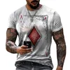 Modespelkort Lattice Square A 3D Print Mens Tshirts Casual Oneck Kort ärm Löst överdimensionerade tshirt toppar Tees 6xl 220607