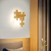 Vägglampa kreativa led pingel träkrylar nordisk dekor pussel ljusvägg