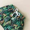 Enfant d'été pour enfants bébé garçon tenues vertes à deux pièces à manches courtes courts shorts de cordon bébé boy boy léopard feuilles de feuilles 0-3y J220711