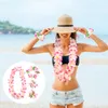 Decorative Flowers & Wreaths Hawaiian Leis Party Luau Flower Decorations Garlands Tropical Necklace Headband Set Supplies Hula Skirt Floral