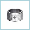 Bant Rings Çin tarzı titanyum çelik tanrıça mantrası Budist Transit Ring Rotary amet moda takı Erkekler için Teslimat 2021 SE DHWYP