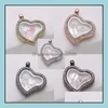 Lockets Necklaces Pendants Jewelry Top Grade Fashion Heart Floating Locket Diy Transparent Glass Frames Floatings Charms Wholesale Ship Dr
