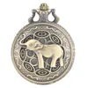 Pocket Watches 3D Söt lång näsa Elefant Figur Retro Bronze Hollow Necklace Quartz Watch Fashion Pendant For Men Women Kids Thun22