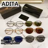 A-DITA-zonnebril DRX-8866 Designer Zonnebril voor Men Resin Lenzen UV400 VER VER VER VER VER VER STROUWEN BLAUW TITANIUM HOGE KWALITEIT ORIGINELE MERK SPECTACL