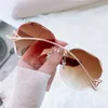 2022 Randloze Zonnebril Vrouwen Mode Ronde Bril Luxe Tide Shades Voor Vrouwen Vintage Zonnebril Dames Lunette De Soleil Femme Y315a