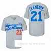 21 Roberto Clemente Santurce Crabbers Maillots de baseball blancs de Porto Rico