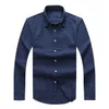 new autumn and winter men's long-sleeved cotton shirt pure men's casual POLOshirt fashion Oxford shirt social brand clothing lar