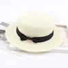 Girls Sun Cap Summer British Bow Flat Top Children Hat Hat For Female Beach 220630