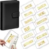 A6 PU Leather Binder Budget Cash Envelope Organizer Personal Wallet 12 Binder Pockets Zipper Folders for Planner Saving Money sxaug15