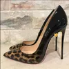 8cm 10cm 12cm Thin Heel Sexy Leopard Print Pointy Toe Stiletto High Heels Pumps Shoes Shiny Leather Wedding Ladies Party 220426