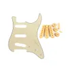 Set of Guitar Parts 11 Holes SSS Guitar Pickguard 50/52/52mm Pickup Covers 2T1V Knobs Switch Tip Whammy Bar Tip Caps