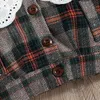 Citgeett Automne Enfant Bébé Filles Vêtements Ensembles Vêtements Ensembles Tricoté Plaid Manches Longues Bouton Veste En Dentelle Mini Jupes Tenues J220711