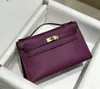 22cmデザイナー財布ブランドバッグ高級ハンドバッグバッグ本革の手作りステッチ紫色の赤いピンクなど