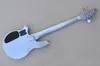 6 strängar Metal Silver Electric Bass Guitar med Rosewood Fretboard