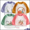 Bibs Burp Cloths Baby Feeding Baby Kids Maternity Easter Toddler Bib Overall Waterproof Rabbit Print Girl Boy Lo Dhrat