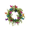 Guirnalda de mariposas, decoración de vacaciones verde hiedra Artificial para puerta delantera de primavera, simulación de plástico, colgante de pared de ratán