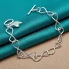 925 Sterling Silver Star Pendentif Bracelet Intersect Chaîne Pour Femme Charme Mariage Fiançailles Fête Bijoux De Mode