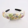Czeski Haft Kwiat Koronki Gąbki Wyściełane Handmade Headbands Hairbands dla kobiet Dziewczyny Akcesoria do włosów