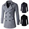 Men Wool Blends Coats Autumn Winter Solid Color High Quality Men's Wool Coats Luxurious Wool Blends Coat Male 201128