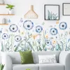 Nordic karahindiba duvar çıkartmaları çiçekler süpürgelik çıkartmaları yatak odası oturma odası dekorasyonu büyük dekoratif vinil 3D duvar çıkartmaları