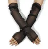 Femme Soleil Protection UV Sheer Arm Sleeve Autres Vêtements Long Ultra-fin Gants en Dentelle Maille Tulle Écran Solaire Manches Fingerless Leg Cuff Années 1920 Sexy Costume Accessoires