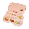 Portable Lunch Box For Kids School Microwave Plastic BentoBox With Compartments Salad Fruit Food ContainerBox Healthy Material