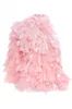 Vestidos casuais rosa um ombro de tule de tule mini babados em camadas vestido de banheiro mulher fofa elegante para mulheres mais sizecasual