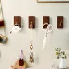 Hooks & Rails Natural Wood Key Holder Wall Mounted Bathroom Door Hanger Handbag Hat Scarf Hook Nordic Home Decoration Self-Adhesive HooksHoo