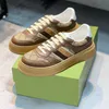 Designer Casual Chaussures Double G Sneakers Presbytie Biscuit Chaussures Hommes Femmes Gaufrage En Cuir Semelle Épaisse Sneaker De Luxe Tigre Blanc Marron Baskets De Sport avec boîte