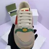 Screening Sneaker Beige Buth Dirty Skórzowe buty Uruchomienie vintage czerwony i zielony paski internetowe Projektanci Sneakery Biebiorczce gumowe podeszwa klasyczne buty zwykłe 35-44