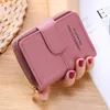 Women Short organizer wallet Solid color Hasp Mini Wallets Womens bags wholesale Credit Card high-quality Genuine Leather Black Red Pink Beige Wallets & Holders 914