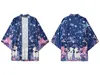Мужские куртки тигр Fierce Print Summer Hip Hop Японский кимоно мужчинам свободная уличная одежда открытая передняя пальто топмены