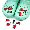 moq 100pcs fire control series croc JIBZ shoe charms 2D Soft pvc Shoes buckle wholesale cartoon shoe accessories Decorations fit kids wristlets Sandals decor