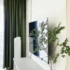 Curtain & Drapes American Retro Light Luxury Velvet Olive Green Living Room Bedroom Bay Window Thickened Blackout CurtainsCurtain