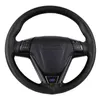 Universal Leather Car Steering Wheel Cover Snake Skin Pattern Cowhide Steering Wheel Wrap Braid With Needle And Wire J220808