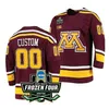 2022 NCAA Mrożone Mistrzostwa Minnesota Golden Gophers Hockey Jersey Niestandardowe 29 Chaz Lucius 33 Brennan Boynton 39 Ben Meyers (A) 55 Matt Staudacher 77 Rhett Pitlick