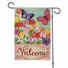 Spring summer Garden flag courtyard Camping Flags welcome yard Banner linen material Customizable P22