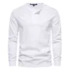 Bolubao Henry Collar T -shirt Men Casual Solid Color Lange Mouw T -shirt voor mannen Hoogte Hoge kwaliteit 100% katoen mannelijke T -shirts T220808