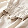 Lucyever Summer Cotton Linen Pants Kvinnor Hög midja blixtlås Vit bredben kvinna avslappnad lös rak full byxor kvinnlig 220725