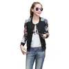 Women Jacket Brand Tops Flower Print Girl Casual baseball Sweatshirt Button Thin Bomber Long Sleeves Coat Jackets 220815